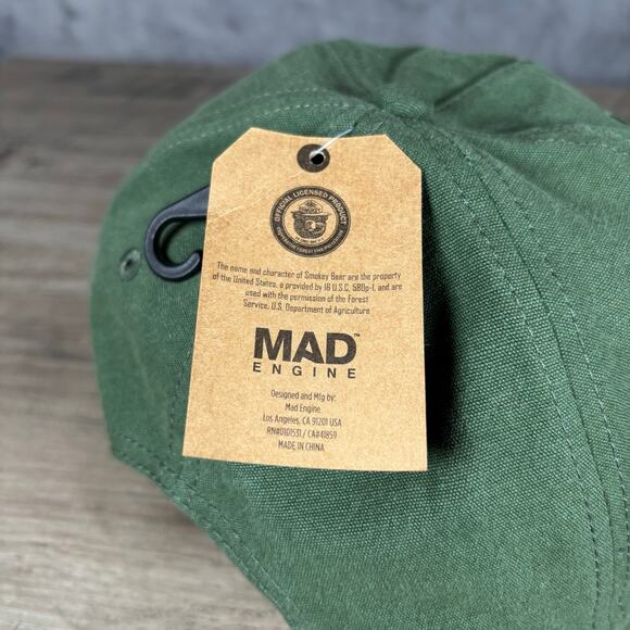 NWT Smokey Bear “Only You Can Prevent Wildfires” Hat by Mad Engine Green Cap - Picture 7 of 10